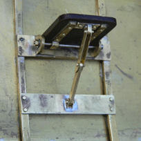 The locking folding drivers seat (still waiting a leather top). Photo: Rob.