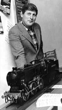 Harry poses with his new Q1 at Barclays Bank, Dartford, where the loco was on display for several weeks, and became quite a star attraction.